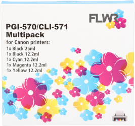 FLWR Canon CLI-571XL Multipack zwart en kleur Front box