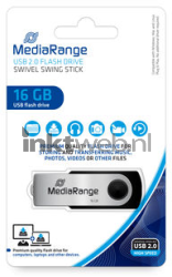 MediaRange USB flash drive 16GB zwart Front box